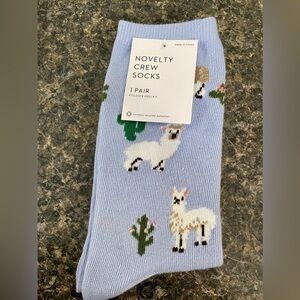🌵 🦙 LLAMAS AND CACTI Cactus Khol’s Brand Crew Socks NWT Old Stock! Silly Gift